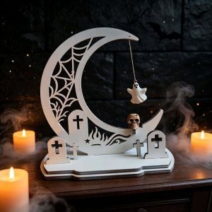 ASDOME Gothic Halloween Witch ic Swing Figurine Vintage Dark Style Ghost Hanging Table Ornament Photo Backdrop Spider Web Pattern ic Hanging Swing Statue Holiday Indoor Home Decor