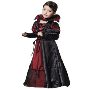 Girls Boys Vampire Cosplay Costumes Black Queen Dresses Kids Carnival Party Children Clothes