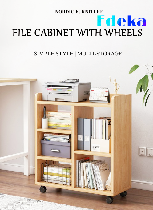 Cabinet Book Rack Home Office Under-desk File Cabinet Book Rack Movable Multifunction ...
