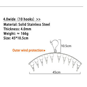 20 Clips Stainless Steel Sock Hangers Windproof Clip Drying Rack Home Windproof Drying Rack Clothes Hanger