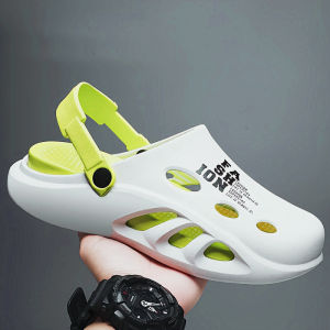 TOMM.JK รองเท้าแตะหัวโต  รองเท้าผู้ชาย แบบสวม รัดส้นได้ นิ่มใส่สบาย  เบา ใส่สบาย นิ่มเท้า คุณภาพดี งานยางPVC