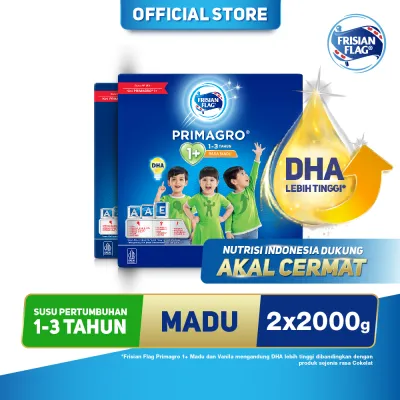 Frisian Flag Primagro 1+ Madu 2000gr x2 (1-3 tahun) Susu Formula Pertumbuhan Anak