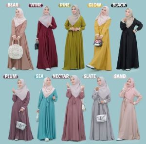 Abaya Katun Polos Toyobo Fodu Premium Basic Maxi Syari Termurah