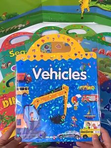 Buku Pelekat Kids Sticker Book Educational Puzzle Sticker Activity Book Cartoon Scene Training Book