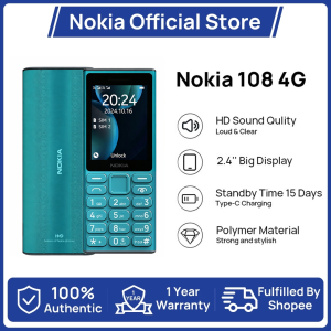 [100% original authentic] Nokia 108 4G Feature Phone With 2.4" display 1450mAh Battery FM Radio and MP3 player Keypad Phone