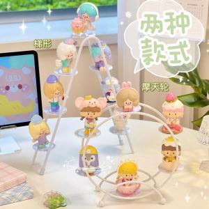 O-KAY Rak Display Kotak Buta Pengatur Desktop Praktis Seni Besi Bertingkat Bubble Mart Rak Display Rak Ornamen