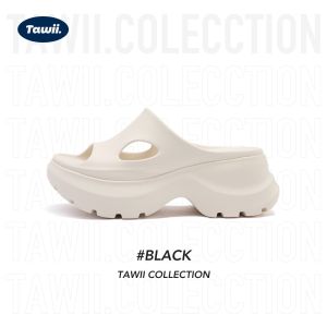 Tawii.7CM Wedge Sandals for women High Heels Wedge Slides Thick Sole Women slippers Non-Slip