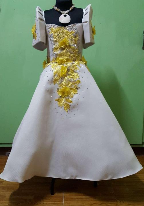 Kids Filipiniana Gown A-Line Maxi Dress Filipiniana Clothing For