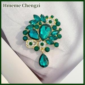 Hmeme Fashion Shiny Crystal Water Drop Brooches For Women Clothing Coat Jewelry Accessries Gifts