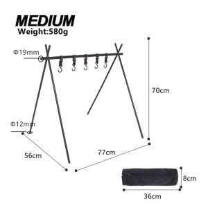 【COD＆PH】Outdoor Portable Camping Rack Camping Triangle Hanging Rack Aluminum Alloy Hanger Tripod Shelf Stand Cookware Tableware Organizer