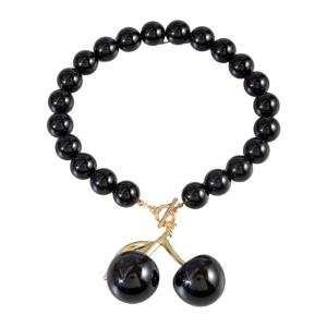 Trendy Black or Red Cherry Neck Chain Resin Cherry Necklace Adds a Touch of Personality to Any Outfit or Occasion