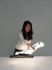 IGDL Modern dinning table 1.2m long pendant lamp Angel Wings design LED chandelier light dining room kitchen bar bedroom hanging lamp gold suspension light