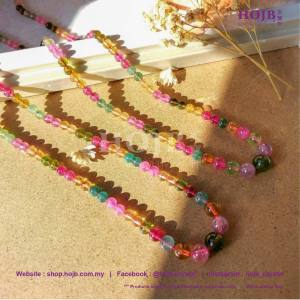 HOJB High Grade Multi-Color Tourmaline 5A Beads Necklace 4-8mm 18inch5A (4-8mm18)