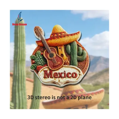 【Ocean Cart】 1Pc Mexican Desert Style Creative 3D Refrigerator Magnet Travel Souvenir Collection Suitable for Home and Decoration Personalized Exclusive Travel Souvenir Magnetic Refrigerator