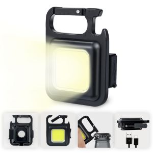 MOQIA 1ชิ้น ตั้งแคมป์ Outdoo จุกเกลียว กระเป๋าทำงานเบา ไฟ LED USB ชาร์จได้ Mutifuction โคมไฟปีนเขา ไฟแฟลช คลิปหนีบกระเป๋า ไฟฉาย