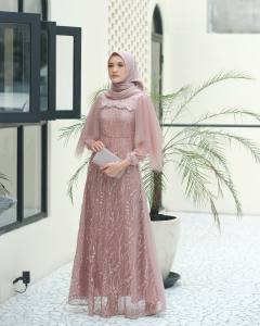 Termurah!!! Gamis Lebaran Luna Dress Brokat Kombinasi / Fashion Muslim Wanita / Baju Terbaru