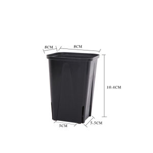 LZD Plastic Small Black Square Succulent Planting Vientiane Flower Pot Square Seedling Cup Root-Controlling Thickened Environmental Protection New Material Sun Protection New