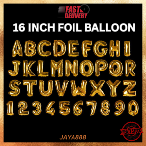 Alphabet Foil Balloon A to Z 16 Inches Gold Colors Belon Huruf 16Inch Balloons