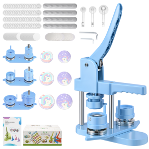 ⚡️Local Delivery⚡️Upgraded Rotating Button Badge Maker Machine DC-109 Button Press Machine 253258mm mold DIY Badge Pin Maker Machine Kit with 300pcs Badge Parts