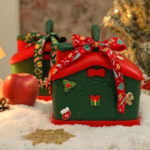 NCNC(OKDEALS01) Large Capacity Christmas Storage Box Waterproof Ribbon Spring Festival Box Snow House Cute Gift Packaging Box Children