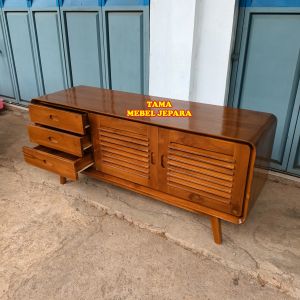 meja tv minimalis retro jati rak tv minimalis mebel jepara