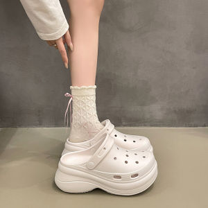 Free Shipping New Thick-Soled Perforated Sandals For Women Suitable For Outdoor Wear In Summer Height-Increasing Non-Slip High-Density EVA Closed-Toe Beach Sandals