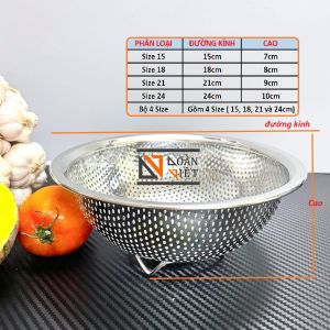 RỔ INOX (RÁ INOX) cao cấp dùng trưng hoa quả rửa rau củ quả - NHIỀU SIZE GIÁ TỐT- DỤNG CỤ NHÀ BẾP TIỆN ÍCH