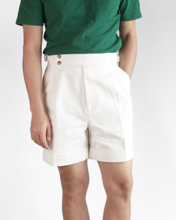 Pleated High Rise Shorts-Kelly Green main image 0
