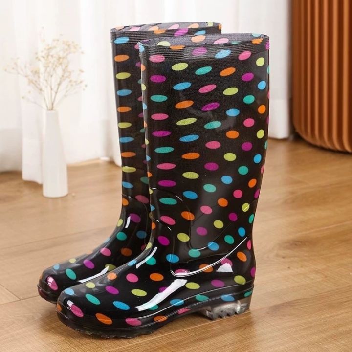 New Ladies high top rainy season rain boots（bota） Lazada PH