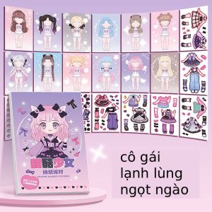 Bộ Sách Sticker Thời Trang Công chúa- Bé Gái Thay Đồ Dán Nhiều Lần – Hình Anime Dễ Thương Mới Nhất 2025