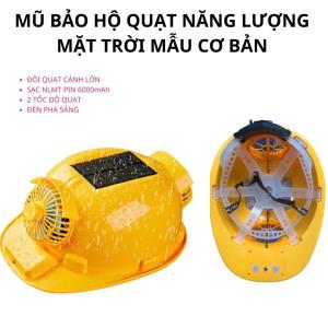 Mũ bảo hộ có quạt mũ điều hoà mũ quạt năng lượng mặt trời- Nón bảo hộ có quạt chống nước có bảng điều khiển AI thông minh kết nối bluetooth