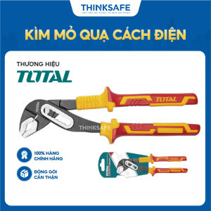 Kìm mỏ quạ cách điện TOTAL THTIP28101 tay cầm cách điện 1000V dài 250mm mở tối đa 40mm đầu kềm đánh bóng - Thinksafe