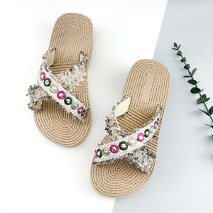 [Free Shipping] Bohemian WomenS Sandals Stylish High-Heeled Flip-Flops For Summer Perfect For Outdoor Wear Travel And Beach Outings