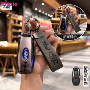 เคสกุญแจรถยนต์ TPU สไตล์ใหม่สีเทาทังสเตนชุบแบบย้อนยุคสำหรับ Ford Focus 3 4 Ranger Max เอ็กซ์พลอเรอร์เฟียสต้า Mondeo 3 4 5 MK3 MK4 MK5รีโมท Fob อุปกรณ์เสริมพวงกุญแจ3/5ปุ่ม