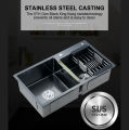 Kitchen Sink 7843 Black Paket Komplit / Paket Kitchen Sink Stainless 304 / Bak Cuci Piring Hitam 2 Lubang Paket Lengkap , KITCHEN SINK BAK WASTAFEL CUCI PIRING HITAM DUA LUBANG STAINLESS TEBAL DAN ANTI KARAT. 