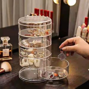 vita5th floor Rotating Jewelry Storage Box Necklace Earring Bracelet Jewelry Box