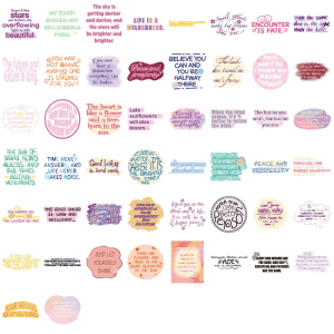 Reusable 50pcs Motivational Decals Sheets Removable PVC Stickers Label Suitable For Students Artists Creative Expression