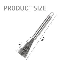 Stainless Steel Wok Brush Long Handle Sturdy Brush Easy Clean Pot Washing Brush Kitchen Cleaning Tools Fine Wire Strips