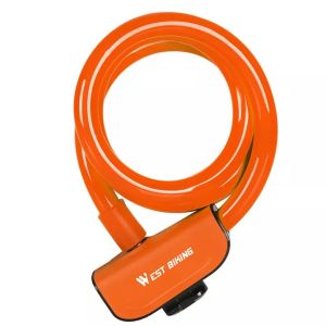 Khóa Xe Đạp Chống Trộm West Biking Khóa PVC Thép Xe Đạp Đường Trường MTB Có Giá Đỡ Khóa Cáp Xe Đạp Xe Máy Ebike Lõi Khóa Đồng Phụ Kiện Xe Đạp