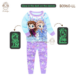 [FROZEN 11Y] Barbieliya Pyjamas Pajamas UNICORN FROZEN B0961L B0960L Glow in Dark on SLEEVE NEW Girl Night Wear Nightwear Baju Tidur Tidor Kanak Kanak-Kanak Budak Perempuan