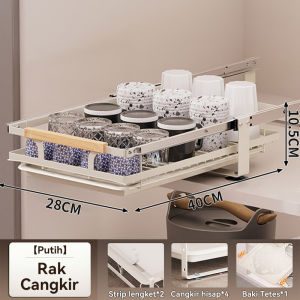 Rak Piring Mangkuk Stainless Steel Rak Pengeringan Piring Satu Lapis - mangkuk