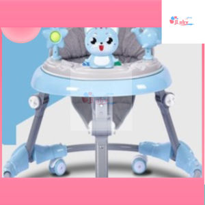 Baby learning walker with quiet wheels adjustable height