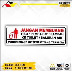 STIKER DILARANG BUANG /BENDA KE DALAM KLOSET
