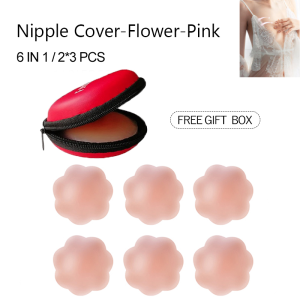 3/5 Pairs of nipple covers silicone private washable reusable strapless Invisible  bra stickers waterproof sweatproof breathable hypoallergenic with storage box comfortable and soft self-adhesive bra pads sticky lifting breast petals bra stickers