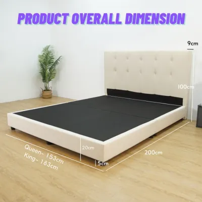Furniture Direct CLOUD Queen and King Size Divan Bed Frame-White Fleece