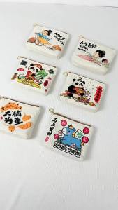 Trendy Cotton-Linen Zipper Coin Purse Cute Cartoon Creative Coin Purse Versatile Zipper Small Bag for Girls