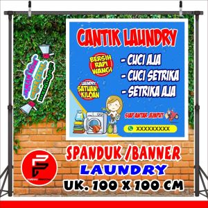 Banner Laundry / Spanduk Laundry / Banner Ukuran 1 x 1 m