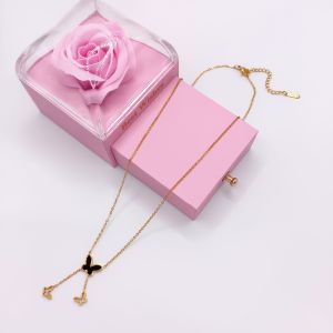 Kalung Kupu Kupu Kramik Jurai Simpel Anti Karat Dan Anti Luntur Titanium Stainless Steel