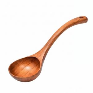 UNDATA Large Size Wooden Spoon Solid Wood Long Handle Cooking Spoon Portable Timber Pot Spoon Home Kitchen