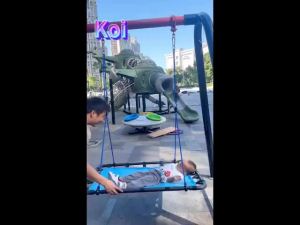 Hanging Swing Indoor outdoors Platform Tree Swing Rectangular Matting HammockWith Frame And Rope